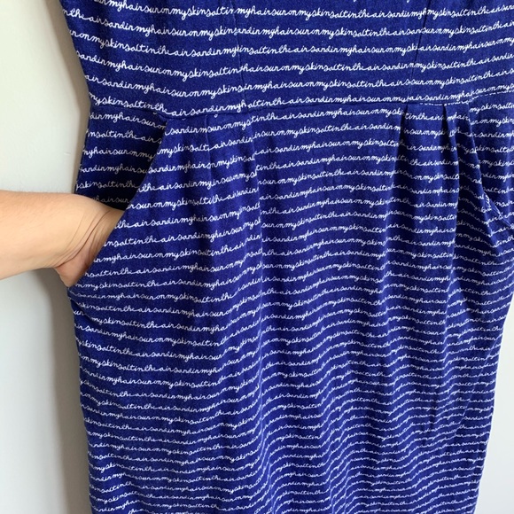Boden Summer Cursive Dress Cotton Pocket Beach 8R - Picture 4 of 11